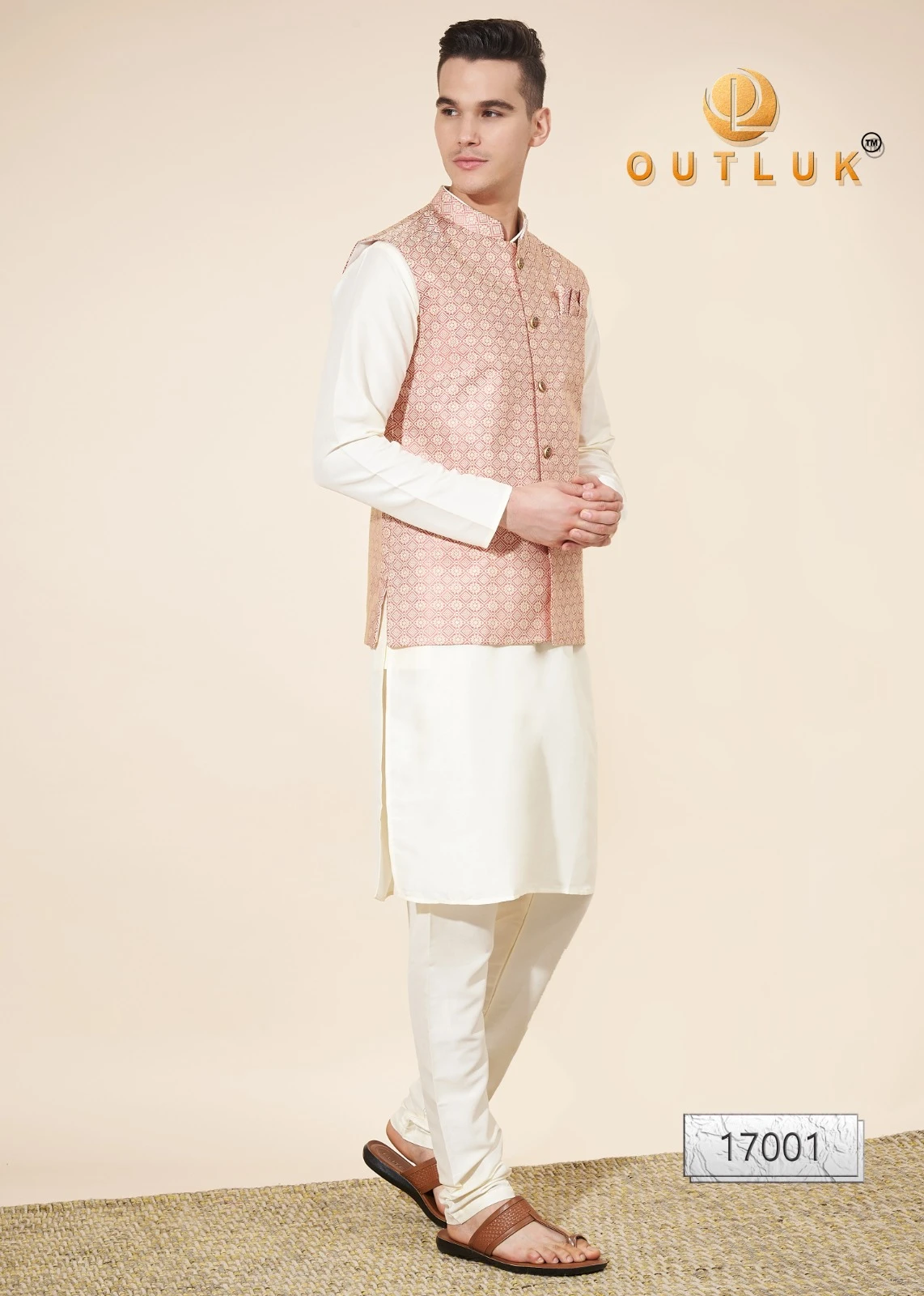 Outluk Wedding Collection Vol 17 Pure Silk Wholesale Modi Jacket Kurta Pajama Catalog — Singles, MPA wholesale from Surat — view 11